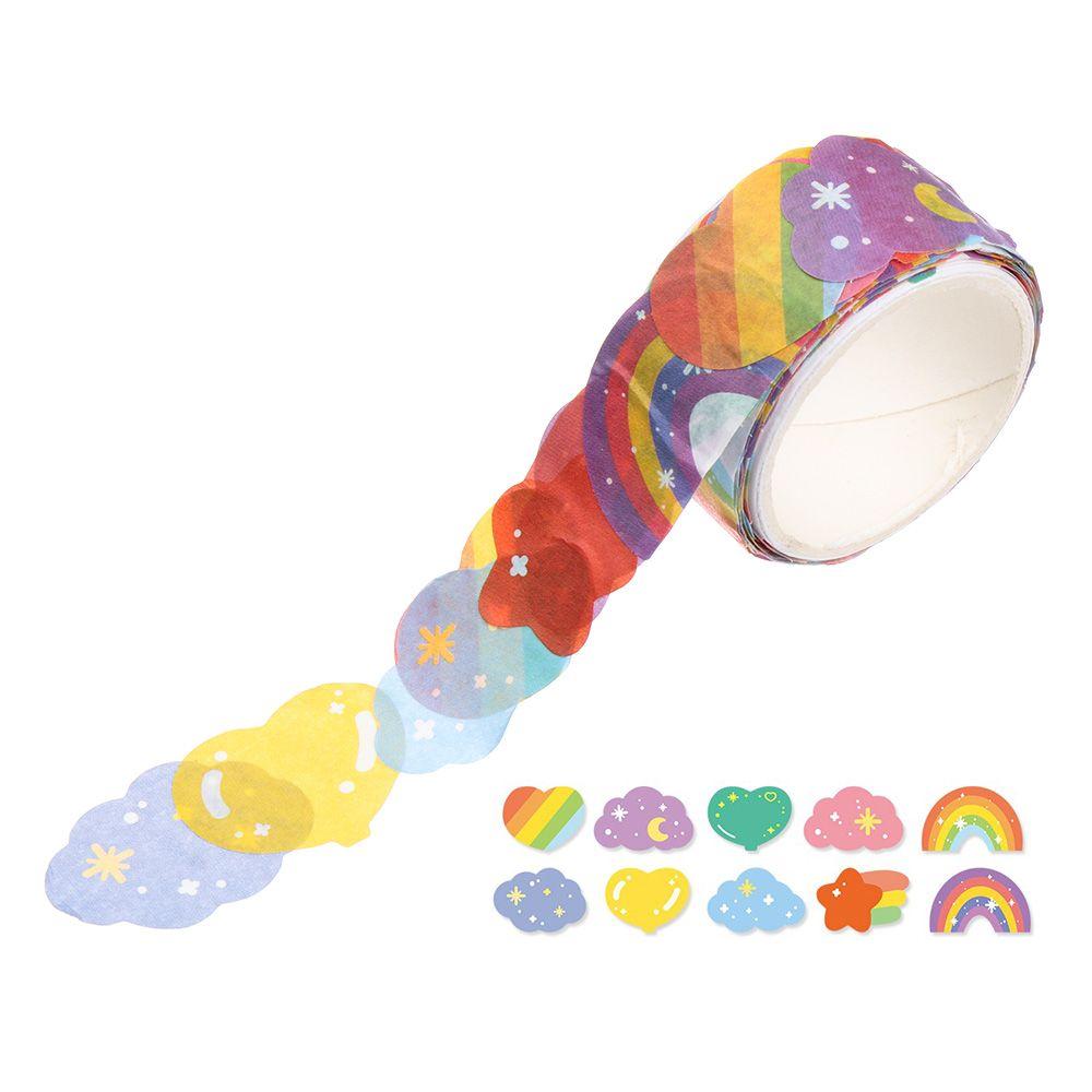 100 Pcs/pack Kawaii Fruit Animals Dot Washi Stickers Tearable Sticky Paper Notebook Decorative Stickers
