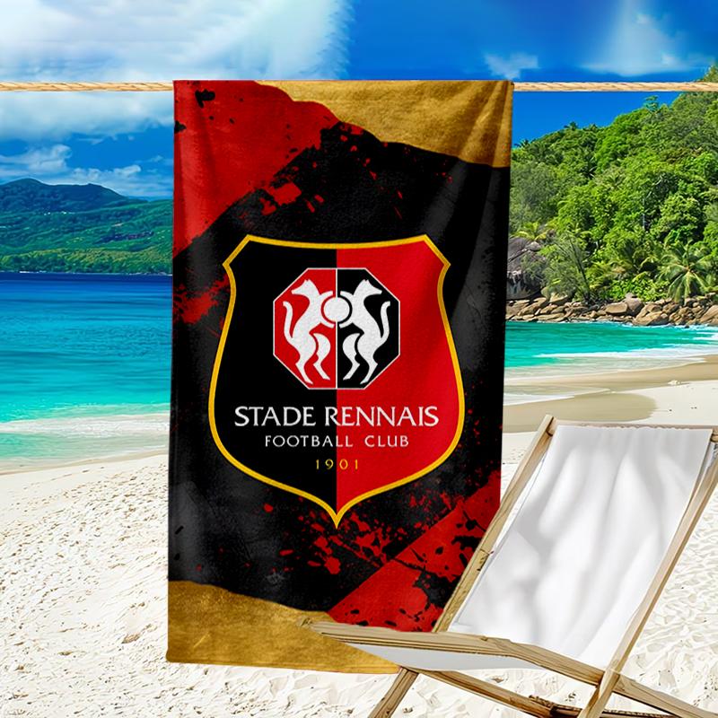 Stade Football Club Crest Beach Towel - Soft, Absorbent Microfiber, Lightweight, Ideal for The Beach, Parties, Travel, Camping fan gifts