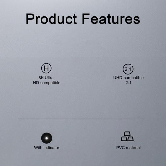 Адаптер HDMI-совместимый Штекер-Розетка 180 Градусов 8k@60 Гц HD Выход Портативный Без Задержки Конвертер Plug And Play со Световым Индикатором