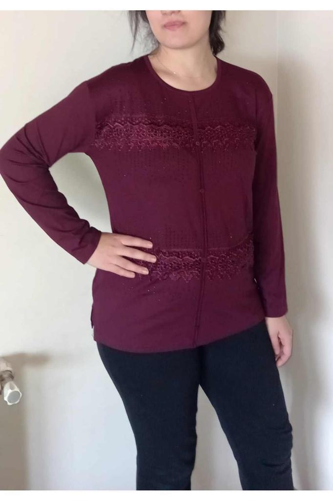 Женская блузка большого размера, гипюровая трендовая блузка для мамы