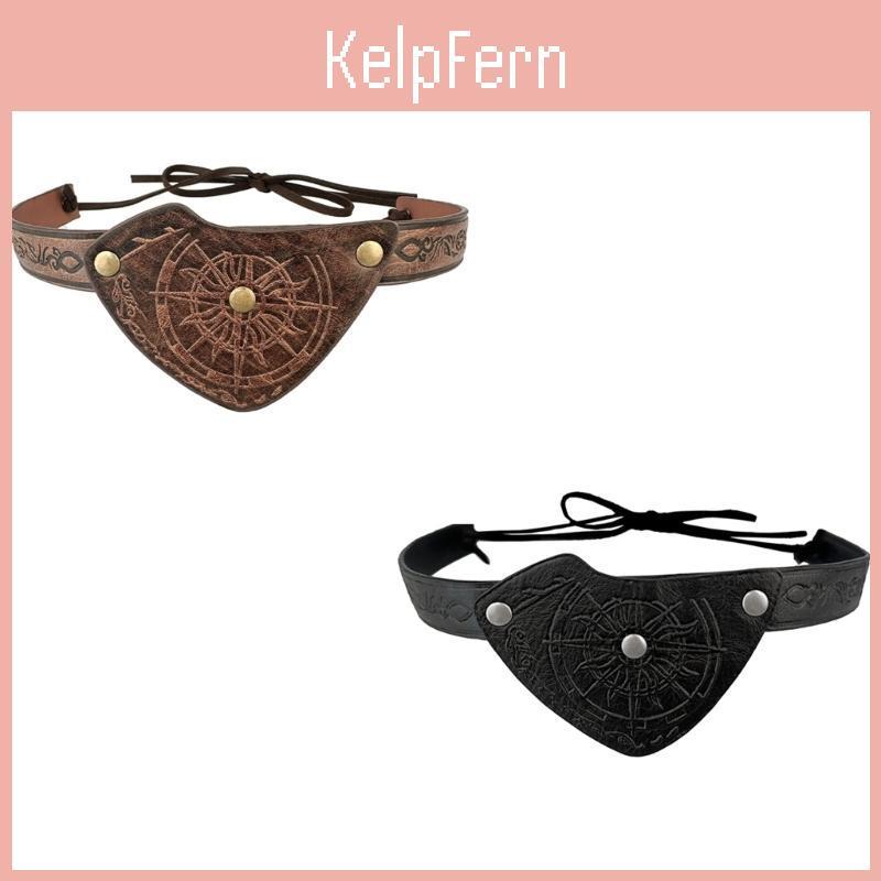 Medieval Leather Patches Eye Embossed Pirate Eye Patches Halloween Medieval Eyewear Accessory For Men Larp Cosplay Event
