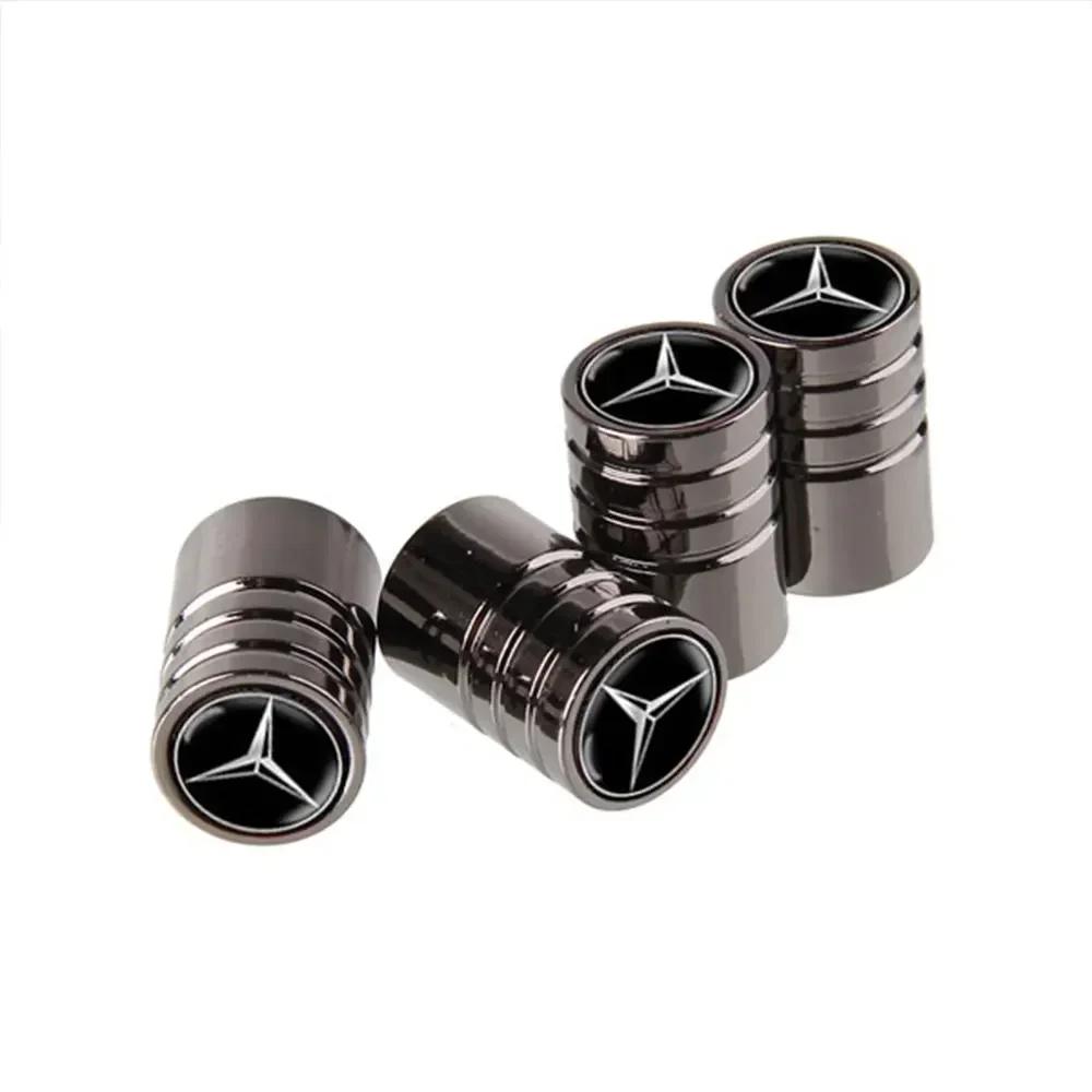 C200 E200 New 2025 For Mercedes Benz 4pcs Metal Plating Car Truck Bicycle Tire Valve Caps Rim Stem Cap Valves For Mercedes Benz