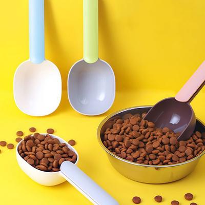 Совок для корма для собак, многофункциональная ложка для кормления домашних животных с уплотнительным зажимом, пластиковая мерная ложка для корма для кошек, специальная мерная ложка