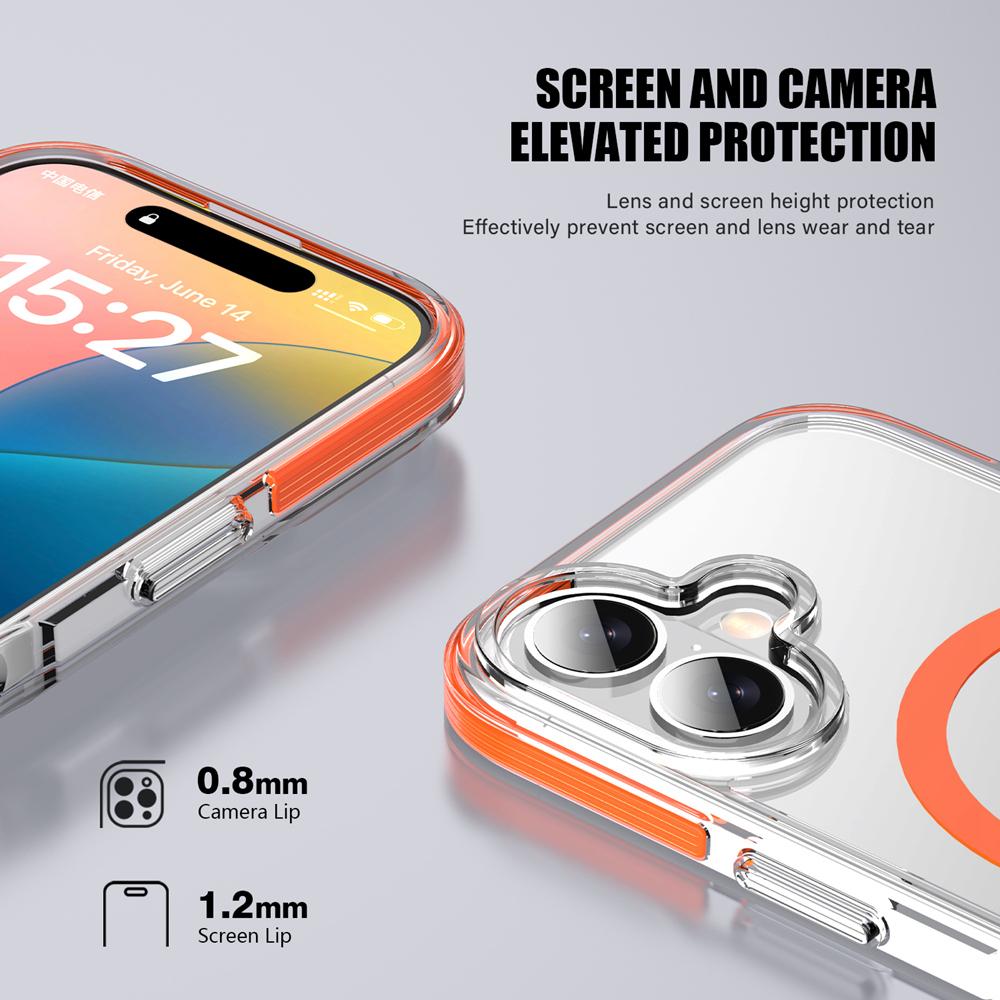 KEYSION Прозрачный чехол MagSafe для iPhone 16 15 Plus, цветной противоударный чехол для iPhone 16 Plus 15