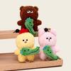 Bear Cartoon Crocodile Pendants Funny Friends Bag Charm Yellow Plush Animal Key Ring  Couple