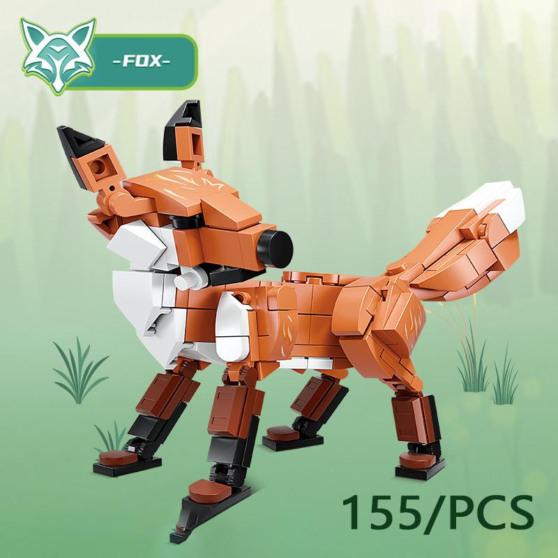 MOC Пазл Животные Строительные блоки Пчела Тигр Лев Жираф Лягушка Крокодилы Лиса Птица Дикий кабан Насекомые Мини DIY Кирпичный конструктор Игрушка Подарок F029