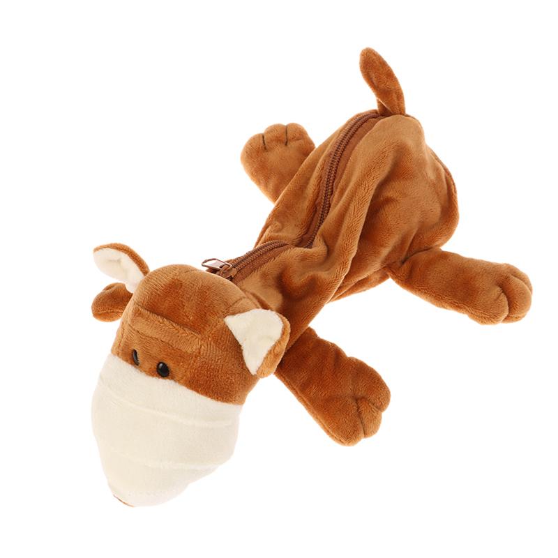 Мультяшный пенал для животных, лев, тигр, медведь, плюшевая кукла, ручка, сумка, косметичка, настольная сумка для хранения, школьные принадлежности, канцелярская коробка