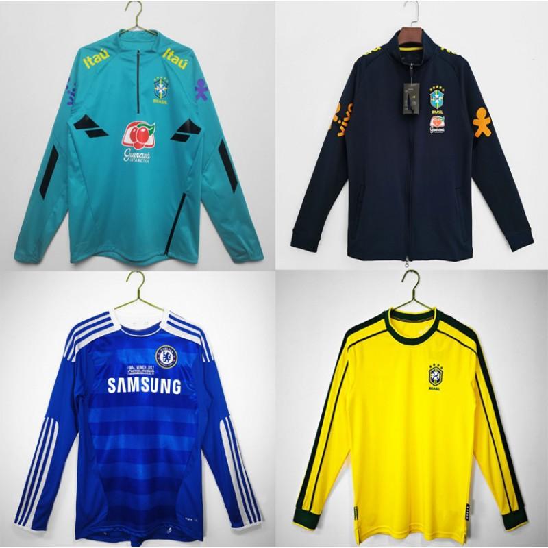 Vintage Long Sleeve Football Training Shirt - Japan England Portugal Brazil East Germany '' France Chelsea