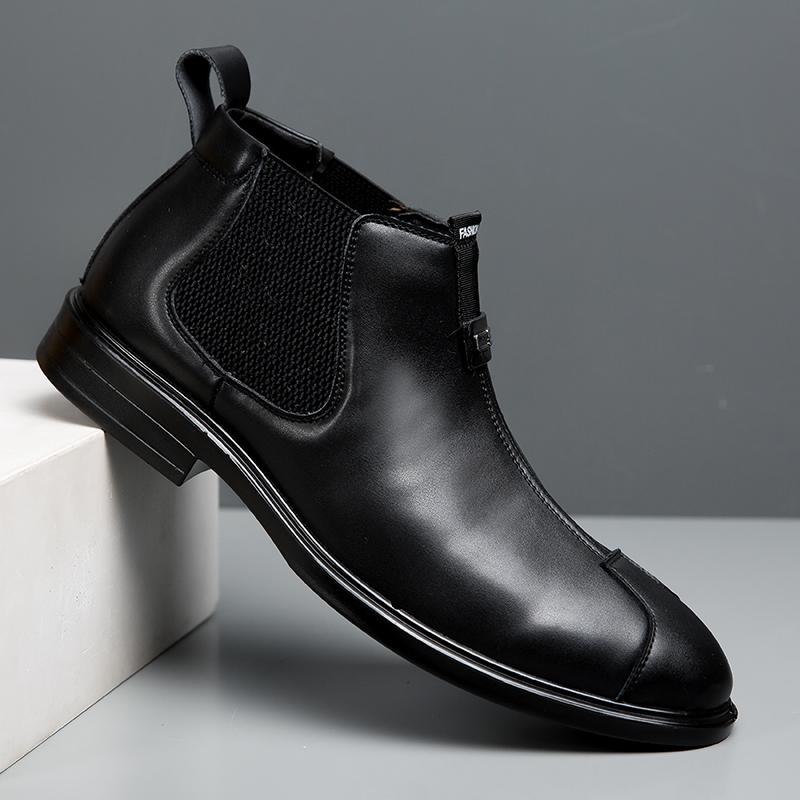 МодаКлассическая мужская обувь Мужские ботинки в стиле ретро Осенние Элегантные Модный дизайн обуви Удобные Мягкие мужские черные ботинки челси