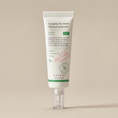 Полностью безопасный физический солнцезащитный крем Complete No-Stress Ver.3 SPF50+ PA++++ 50 мл - Защита от УФ-лучей Calm Shield, Корейский