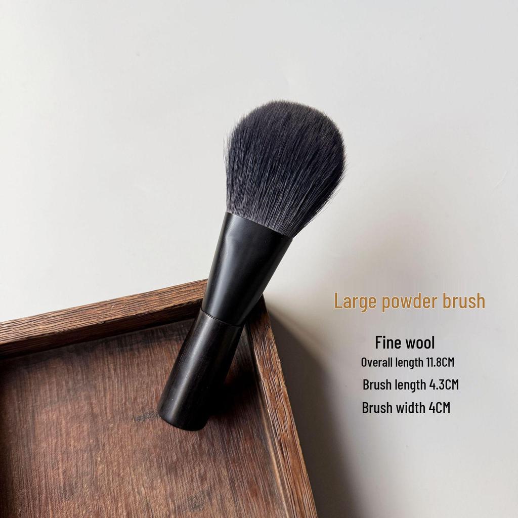 Мини Портативный Набор Кистей для Макияжа из Черного Дерева: Кисти для пудры из шерсти, контурные, для стипплинга и теней для век