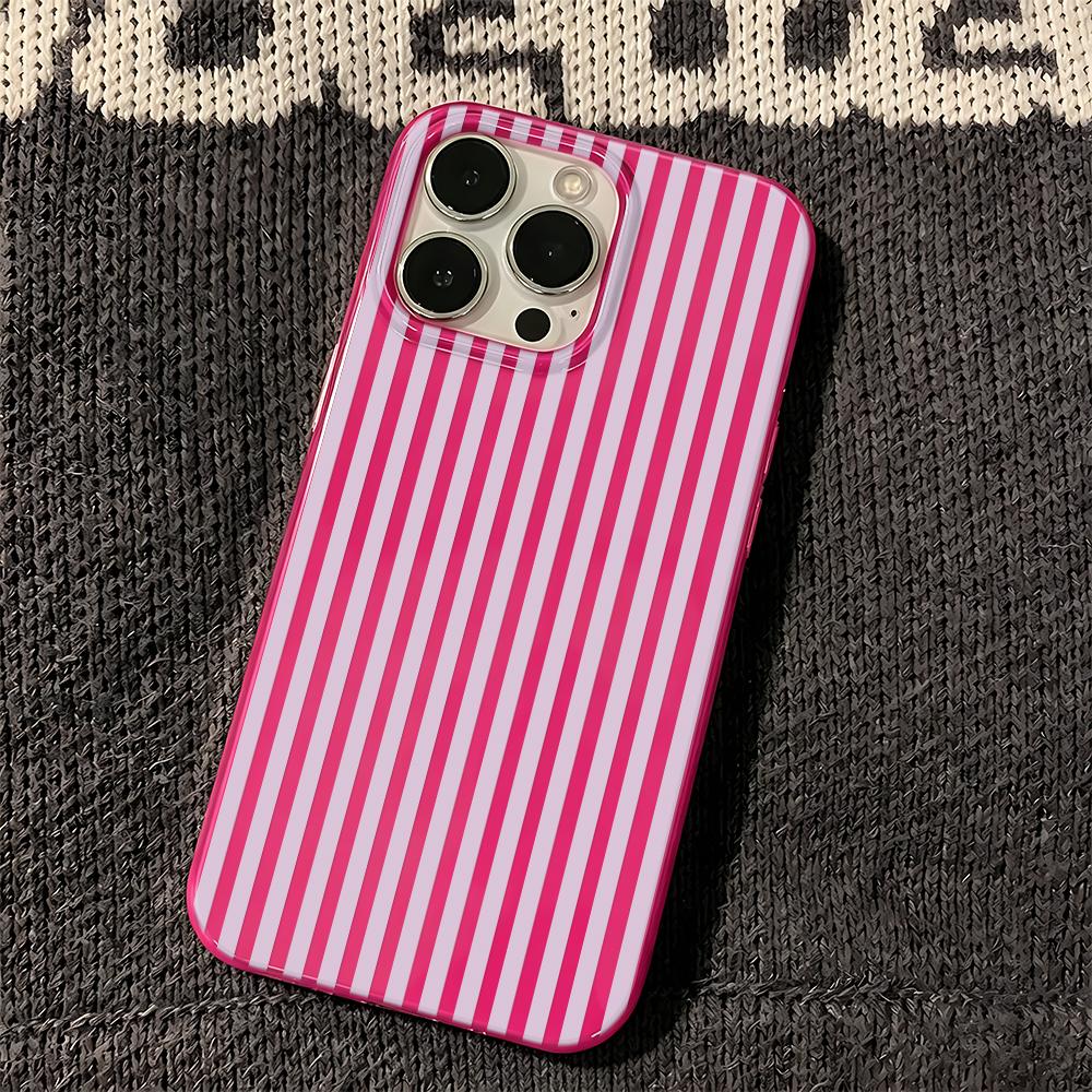 Colorful Striped Minimalist INS Phone Case For iPhone 17 AIR 16 15 14 13 12 11 Pro MAX Plus Y2K Jelly Shockproof Bumper Cover