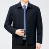 High-end Wool Jacket Men's Spring and Autumn New Casual Loose Lapel Top Middle-aged and Elderly Men's Wool Plaid Jacket