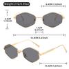 New Shiny Gold Geometric Sunglasses: Gradient Pink Lenses, Retro Octagon Frame for Beach & Fashion Outfits