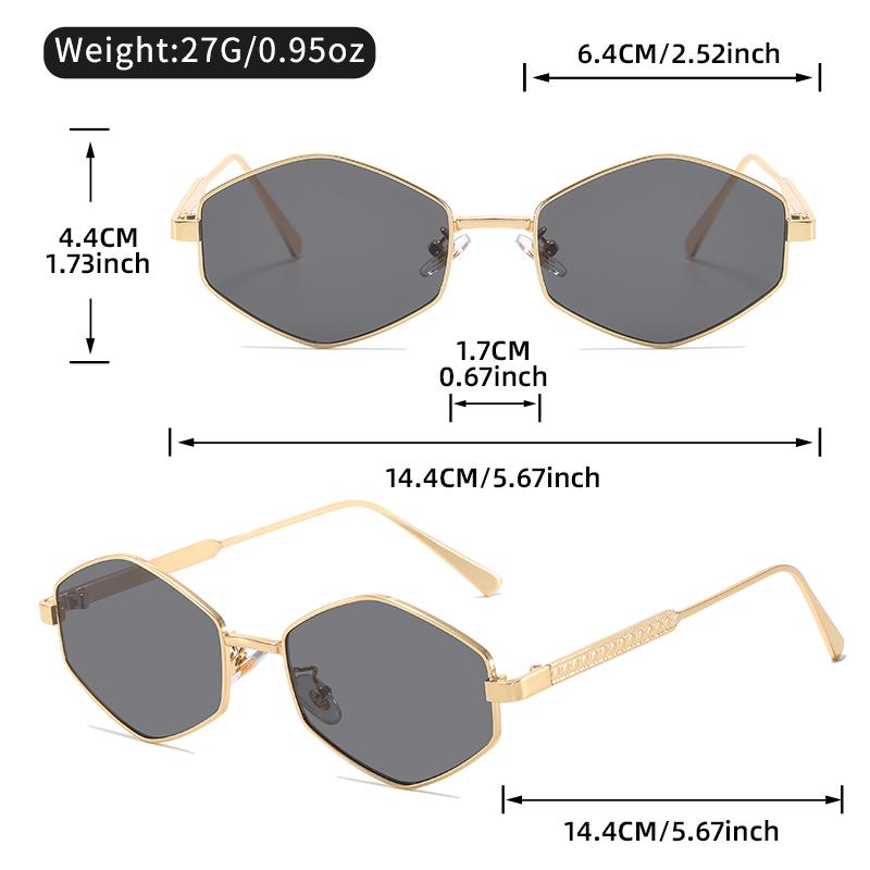 New Shiny Gold Geometric Sunglasses: Gradient Pink Lenses, Retro Octagon Frame for Beach & Fashion Outfits