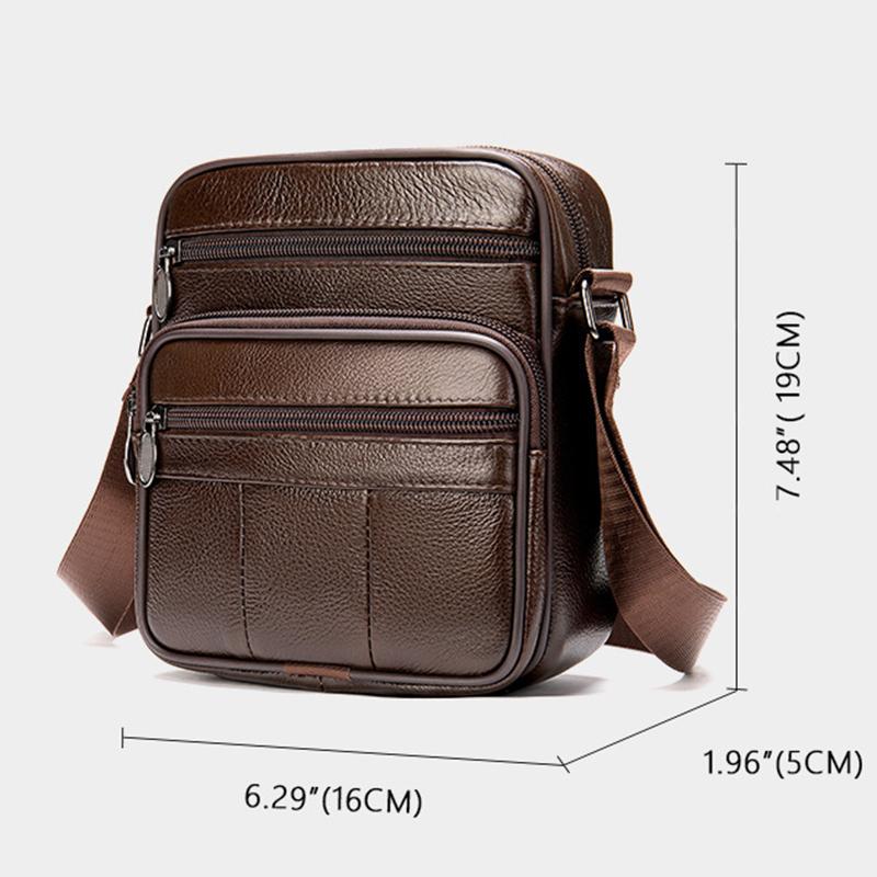 Мужская сумка через плечо из натуральной кожи с верхним слоем, сумка через плечо из натуральной кожи, деловая сумка для офисных работников, многофункциональные повседневные дорожные сумки через плечо