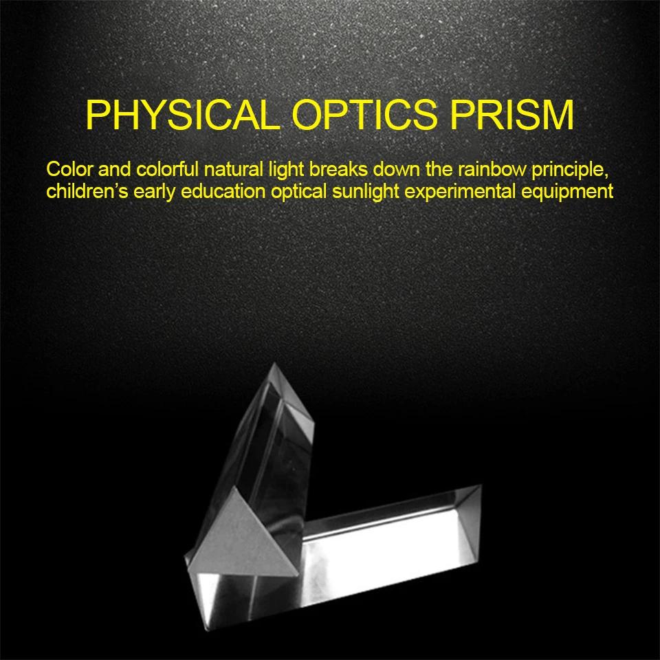 Triangular Prism K9 Optical Prisms Glass Physics Teaching Refracted Light Spectrum Rainbow Children Students Physical Prism