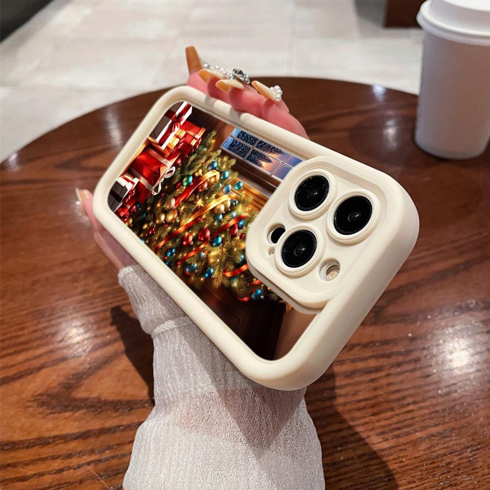 N117 Новогодние Счастливого Рождества арт Мягкие чехлы для телефонов Angel Eyes для iPhone 16 15 14 13 11 Pro Max 8 7 6s Plus 12 mini XR XS Max SE Противоударный чехол