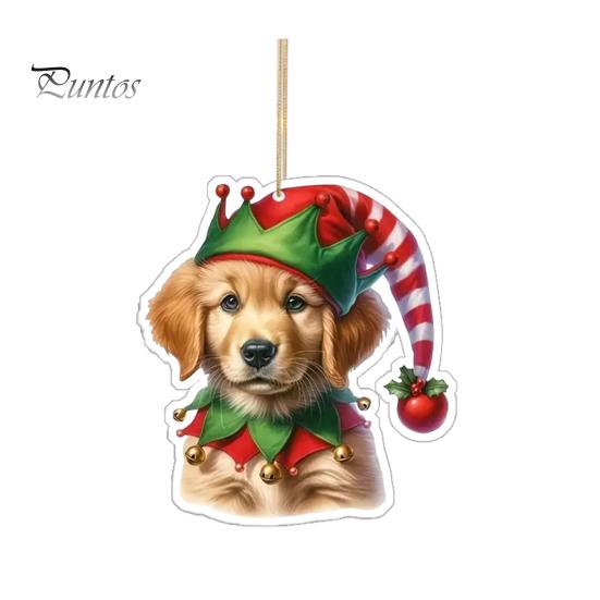 Подвеска для автомобиля в виде собаки из акрила, 8 см, легко подвешиваемая веревка, двухсторонняя 2D цифровая визуализация, подвесное украшение для реалистичного просмотра, автомобильная рождественская елка