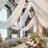 2Panels Wholsale Ceiling Drapes Weddings Arch Draping Fabric Gauze Tulle Curtain for Party Ceremony Stage Hotel Decoration