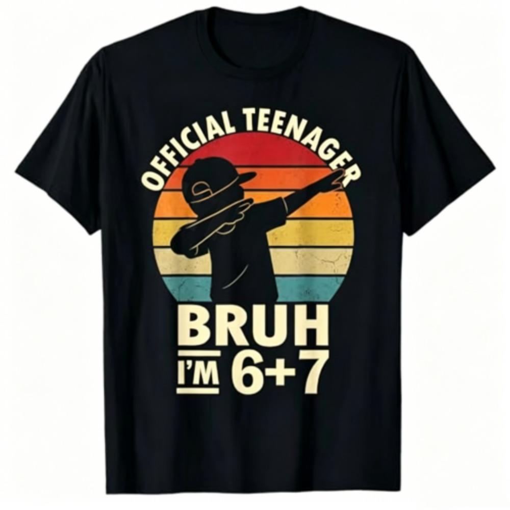 13th Birthday 67 Funny Printed Kids T-Shirt Casual Boys and Girl Short Sleeve T-shirt Tops Fashion Children's Clothes Tees