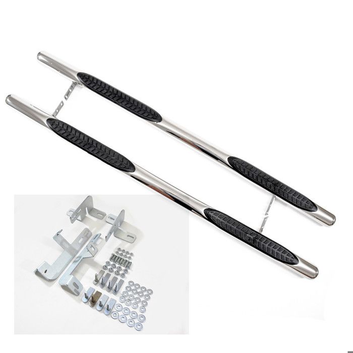 Tubes Marche-Pieds - JJ-AUTOMOTIVE - Compatible Volkswagen Tiguan 2016 - 2 Pièces - Noir - Fixation Incluse