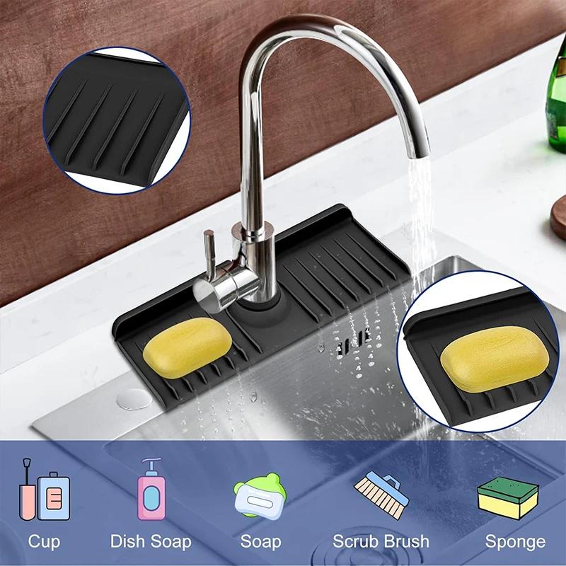 Силиконовая накладка на кухонную раковину, защищающая от брызг и слива воды, накладка на кран, защищающая от брызг, аксессуары для ванной и кухни
