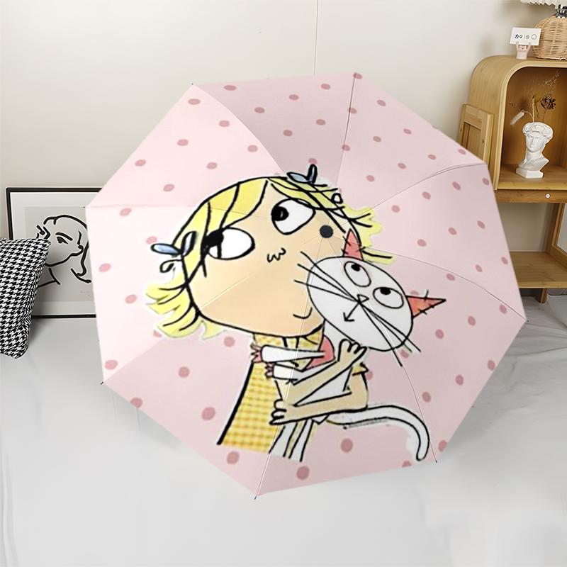 Charlie and Lola Theme Automatic Umbrella, Lightweight & Portable, 8 Rib, Perfect for Outdoor Travel, Birthdays, Christmas, Gifts.
