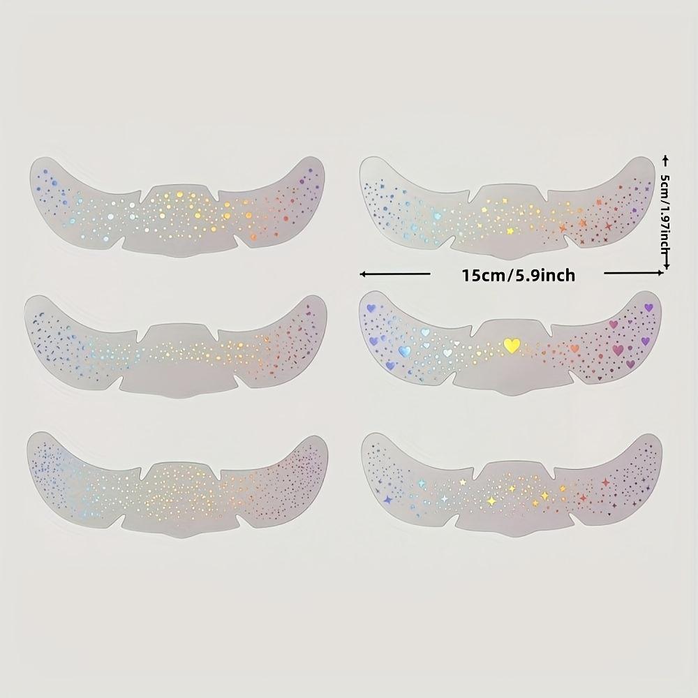 6pcs Mixed Glitter Laser Freckle Stickers and Daily Makeup Decoration, Perfectly Suitable for Christmas, Halloween, and Music Festivals
