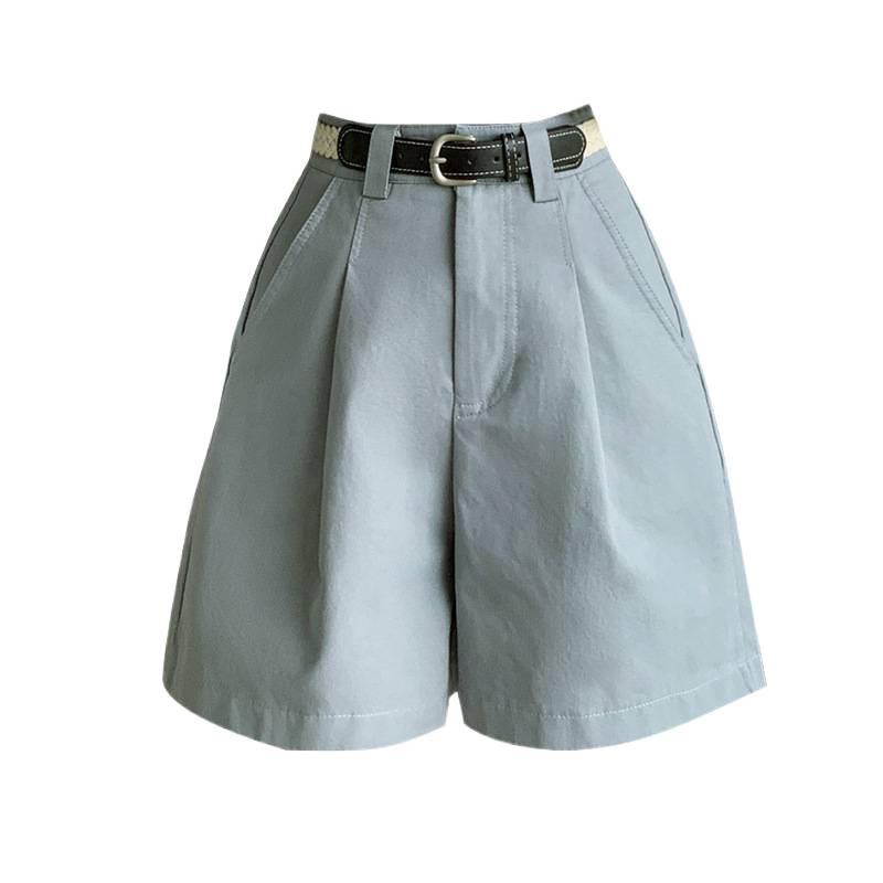 2026 Summer Korean Style Women's A-Line Cargo Shorts with Belt