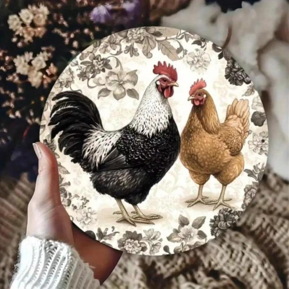 Курица Курица Алюминиевый Металлический Знак Винтажное Настенное Искусство Домашний Декор