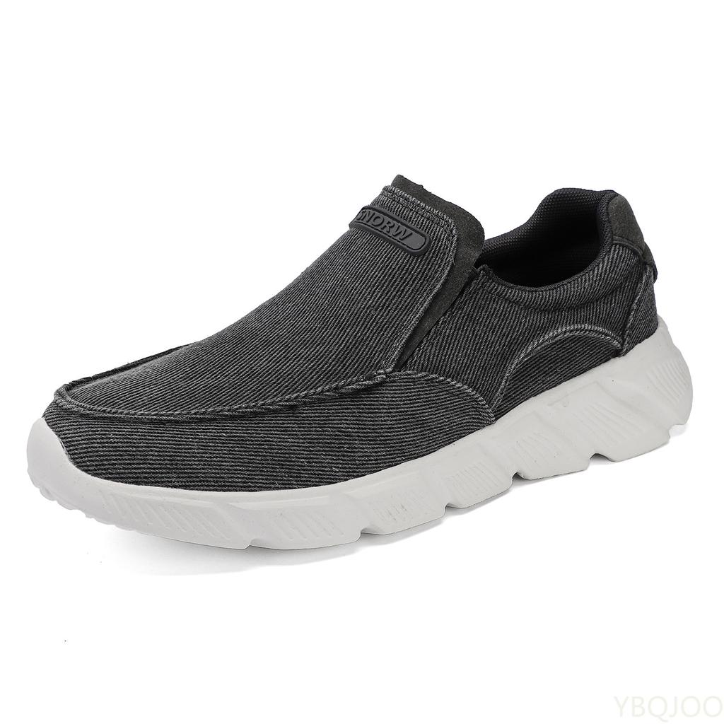 Мужская обувь 2024 года, новая мужская повседневная обувь, дышащая классическая парусиновая обувь без застежек для мужчин, дышащие кроссовки для ходьбы, мужские мокасины