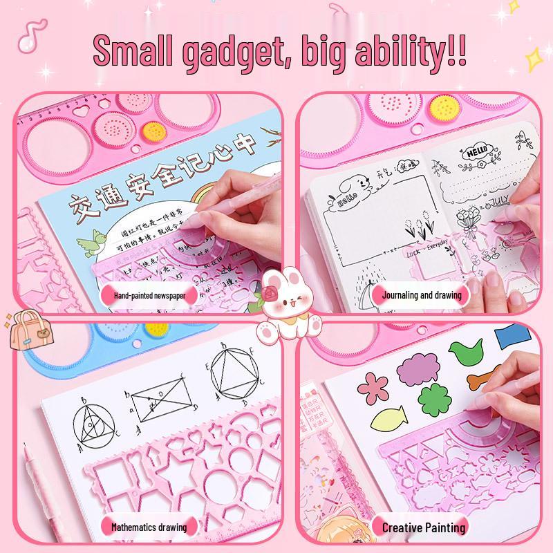 Многофункциональный геометрический набор спирографа Kaba Bear - 7 предметов для студентов