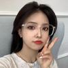 Tr Anti-Blue Light Student Glasses Frame Plain Face Flat Glasses Trendy Large Frame Myopia Finished Glasses