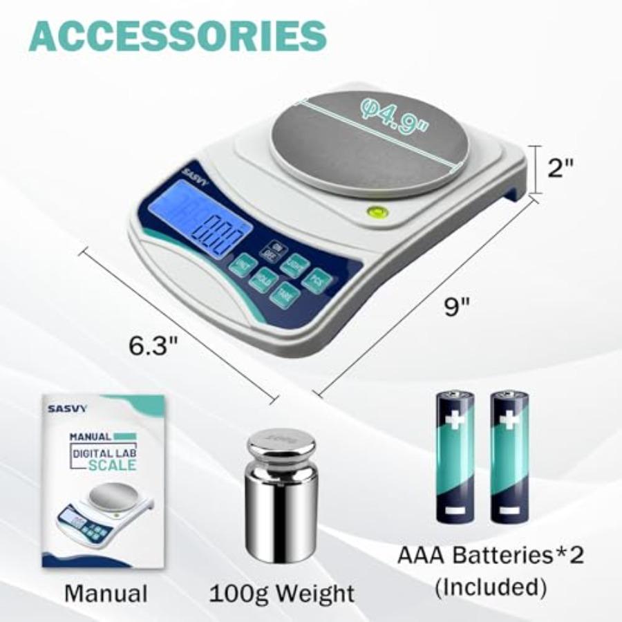 Digital Lab Scale 1000g x 0.01g oz/g/ct/DWT/tl/gn/ozt Precision Electronic Scientific Scale Analytical Balance for Laboratory J
