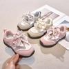 Girls' Sports Shoes 2025 Spring New Bow Pearl Princess Single Shoes Korean Version Children's Casual Breathable Mesh Shoes