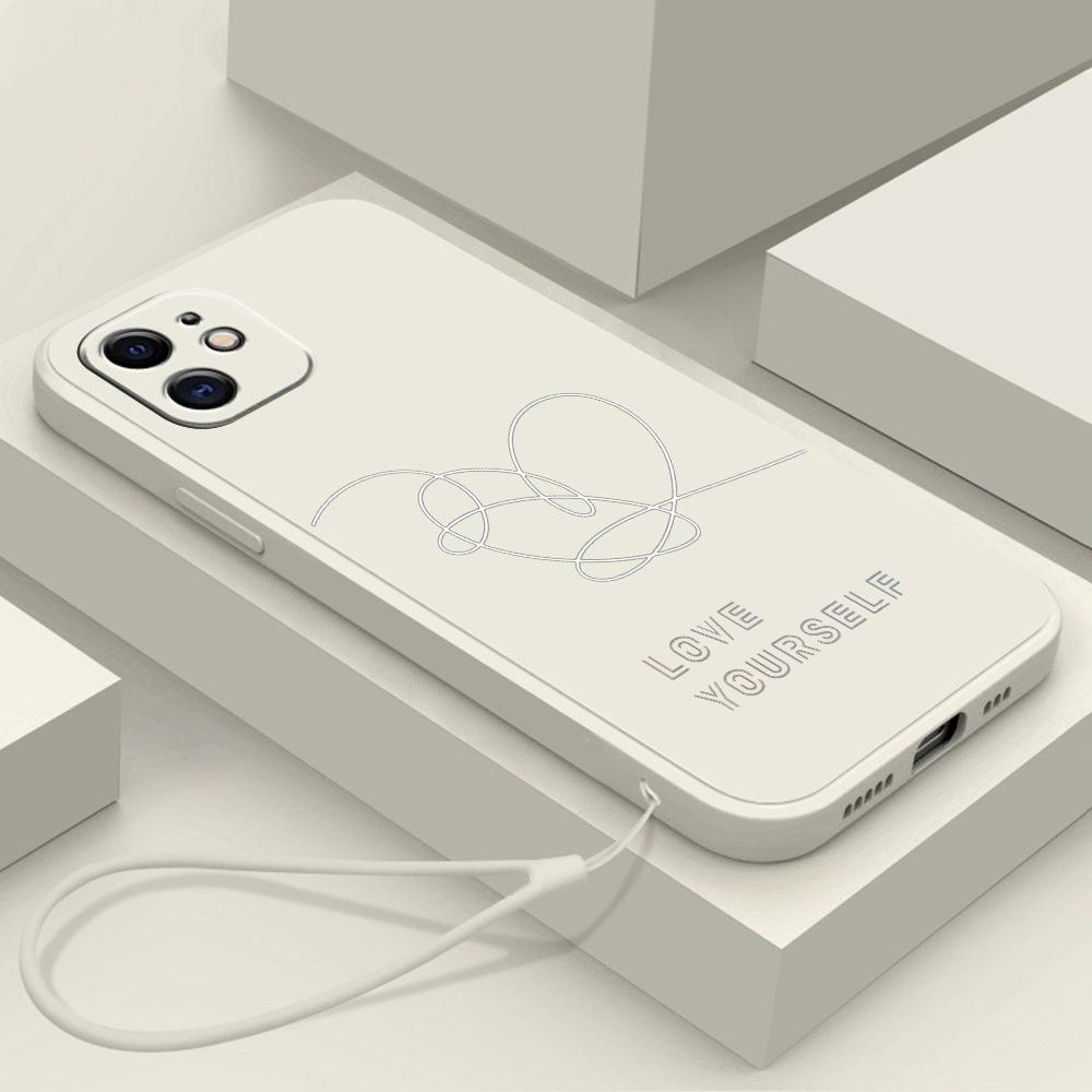 Samsung Galaxy A14 A24 A54 A34 для iPhone 11 12 13 14 15 Pro Max Xiaomi Redmi 13C Huawei Мягкий чехол для телефона с прямым краем NY11 Love Yourself Flower