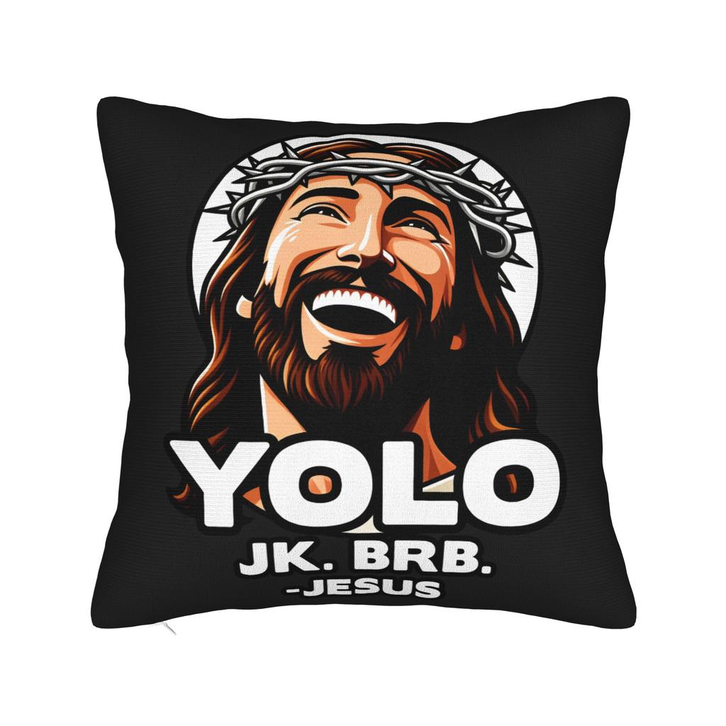 Pillow Cover Easter Yolo Jk Brb Jesus Fashion Pillow Case For Living Room Sofa Pillowcases