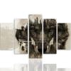 Five Piece Picture Canvas Print Wolf Forest Fog Nature