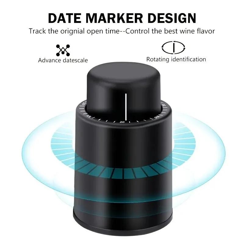 Вакуумный насос, винный накопитель, колпачок, пробка, дата, шкала, запись, сохранение, для бутылок вина, штопор, кухня, автоматическое сохранение свежести