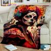 Horror Skull Girl Dead Gothic Undead Female Blanket,Soft Throw Blanket for Home Bedroom Bed Sofa Picnic Travel Cover Blanket Kid