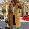 European and American Winter Double-Breasted Slim Trench Coat for Women