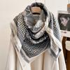 Fashion Printed Imitation Cashmere Warm And Cold Student Dual-Purpose Shawl Age-Reducing Scarf Women