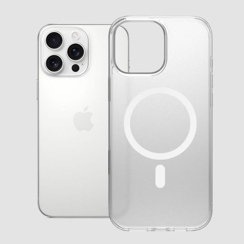 Улучшенный матовый чехол Magsafe для iPhone 16 Plus/16/15/14/13 Pro Max с кнопкой AI, устойчивый к падениям, прозрачный магнитный чехол