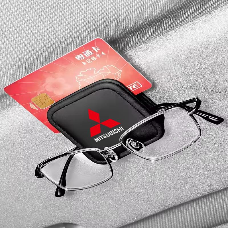 Car glasses clip, glasses holder, card storage clip for Mitsubishi Pajero Sport Eclipse Cross L200 Colt Delica Ralliart Triton