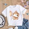 (Asian Size) Women Fashion T Shirt Cute Pet Cat 90s Trend Clothing Print Tee Top Woman Female Short Sleeve Graphic T-shirts