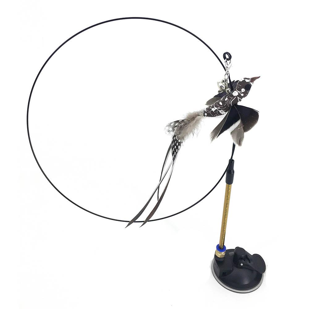 Simulation Bird Interactive Cat Toy Funny Feather Bird With Bell Cat Stick Toys For Kitten Playing Teaser Wand Toy