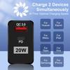 Двойное быстрое USB-зарядное устройство - 5В/9В/12В, QC3.0+PD, стандарты ЕС/США