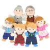 6Pcs Hand Puppet Set 11.8 Inch Soft Plush Family Members Finger Puppets Early Educational