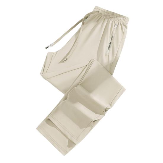 Летние брюки унисекс из ледяного шелка. Тонкие свободные прямые охлаждающие брюки с эластичной резинкой на талии. Быстросохнущие однотонные спортивные брюки.